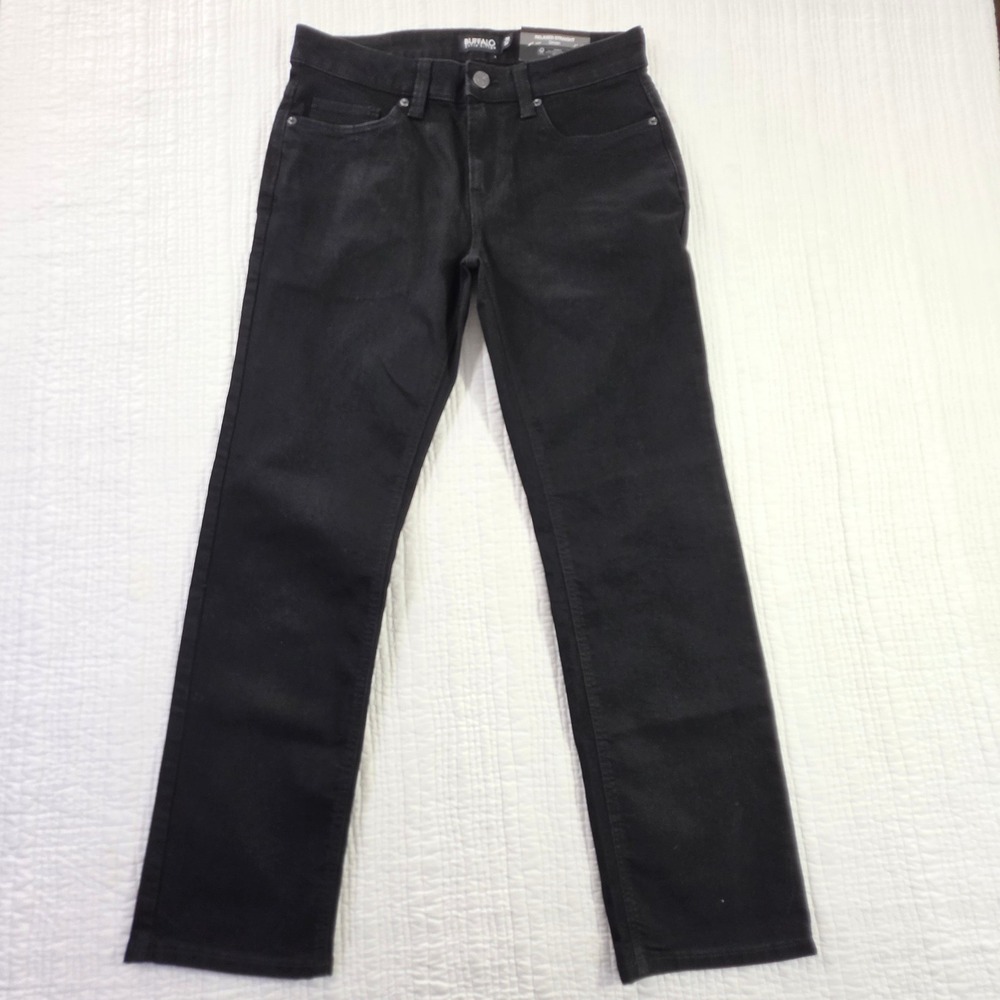 Buffalo David Bitton Driven Relaxed Straight Black Denim Jeans Mens Size 30x30